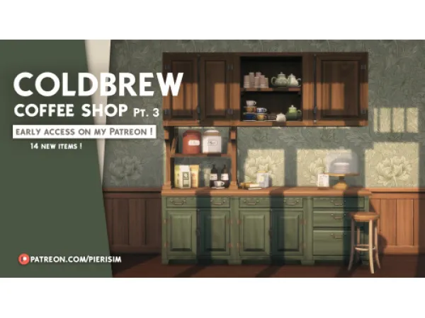 Maxis Match The COLDBREW coffee shop pt 3 by Pierisim - The Sims 4 Custom Content