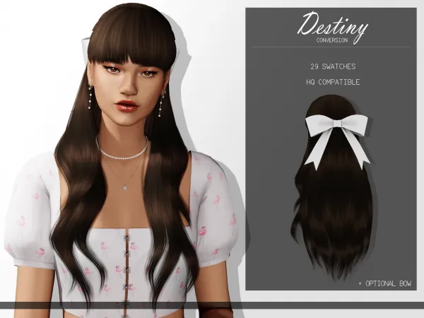 Alpha Anto Destiny Hair Conversion - The Sims 4 Custom Content