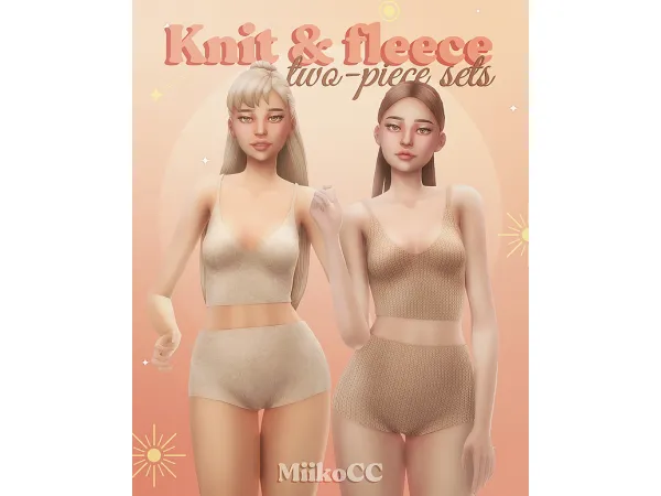 Maxis Match Knit fleece clothing set by Miiko - The Sims 4 Custom Content