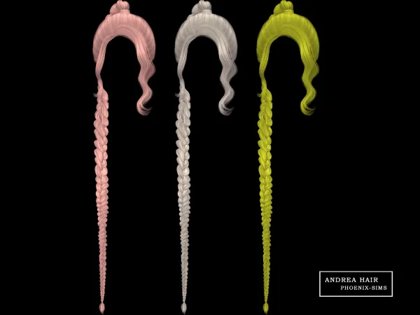 Alpha Andrea Hair - The Sims 4 Custom Content