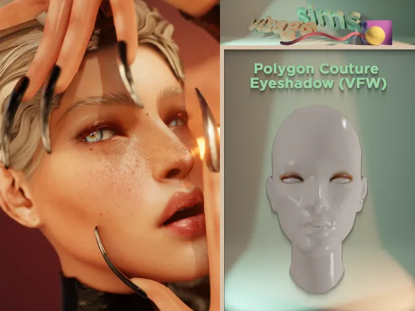 Mix polygon couture eyeshadow for Vous Fashion Week - The Sims 4 Custom Content