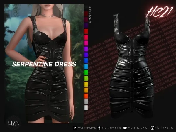 Alpha Serpentine Latex Bustier Dress [HC21] - The Sims 4 Custom Content