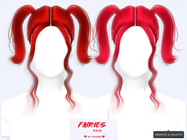 Alpha Phoenix X Grafity Fairies Hair - The Sims 4 Custom Content