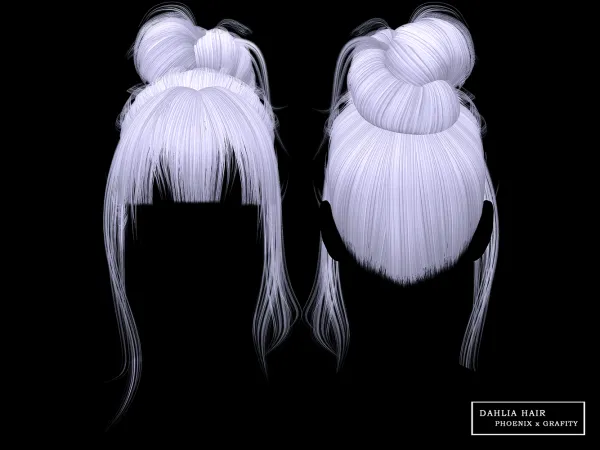 Alpha phoenix x grafity Dahlia Hair - The Sims 4 Custom Content