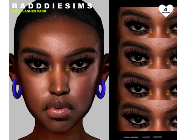 Alpha 3D MINK LASHES PACK001 by BADDDIESIMS - The Sims 4 Custom Content