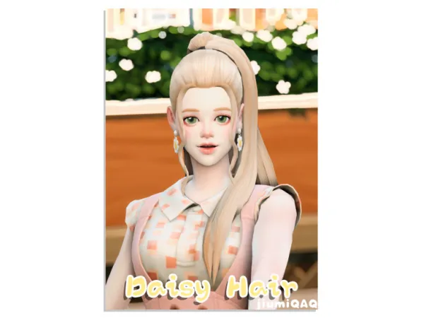 Maxis Match jiumiQAQ daisy hair by simsfinds - The Sims 4 Custom Content