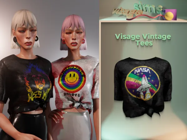 Alpha Visage Vintage Tees - The Sims 4 Custom Content