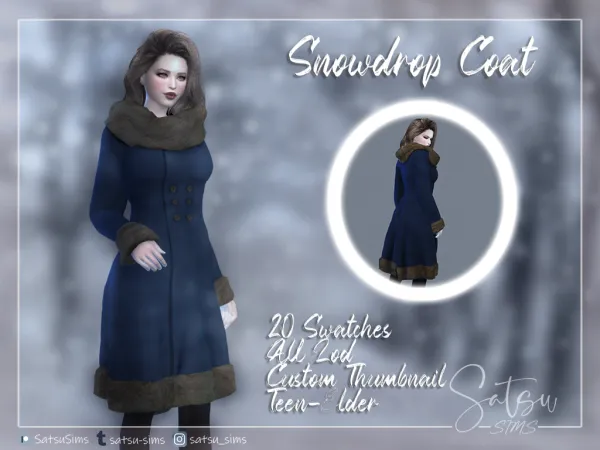 Maxis Match Snowdrop Coat - The Sims 4 Custom Content