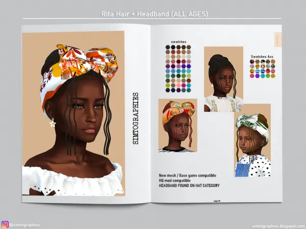 Mix Rita Hair and Headband - The Sims 4 Custom Content