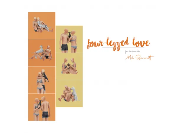 Alpha Four legged Love Posepack - The Sims 4 Custom Content