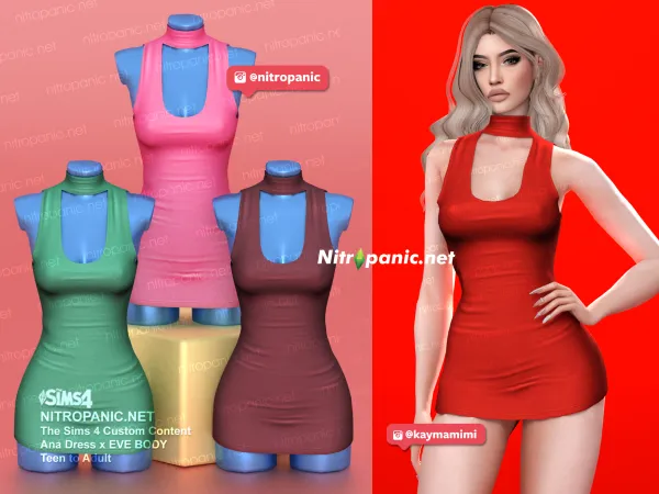 Alpha Ana Dress - The Sims 4 Custom Content