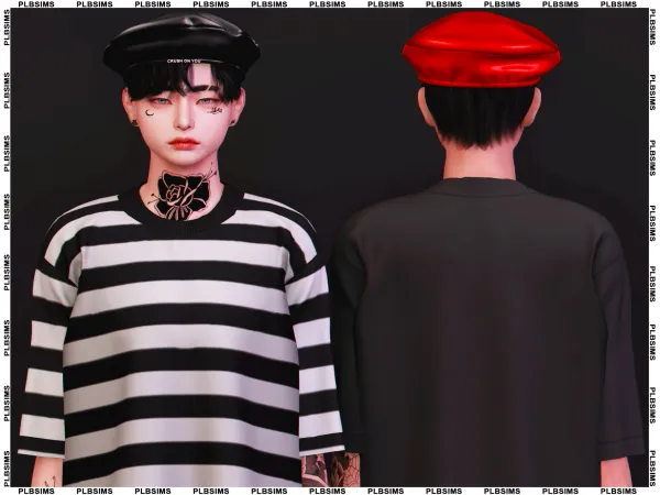 Alpha Crush Baret (Male) - The Sims 4 Custom Content