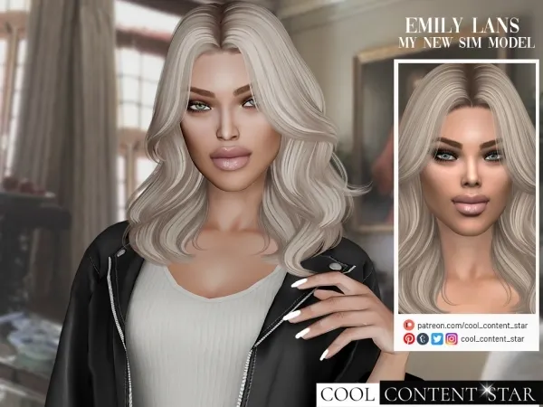 Alpha Emily Lans Sim model by cool content star - The Sims 4 Custom Content