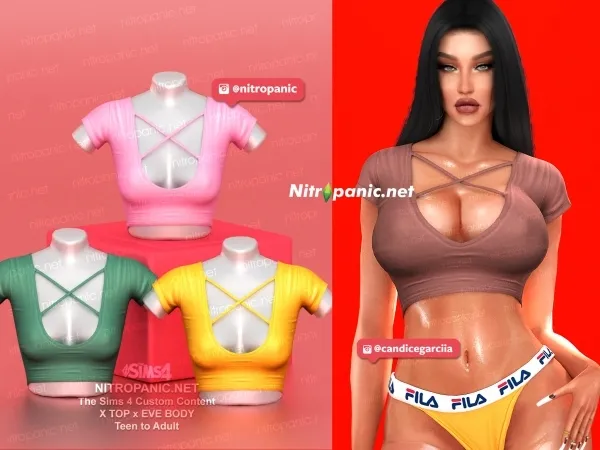 Alpha X Top - The Sims 4 Custom Content