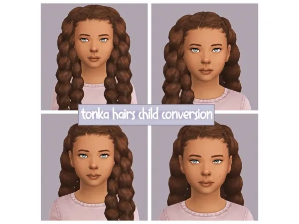 Maxis Match Tonka Hairs Child Conversion - The Sims 4 Custom Content