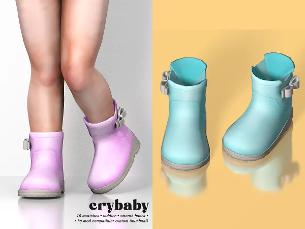Mix crybaby rain boots (dissia) toddler f - The Sims 4 Custom Content