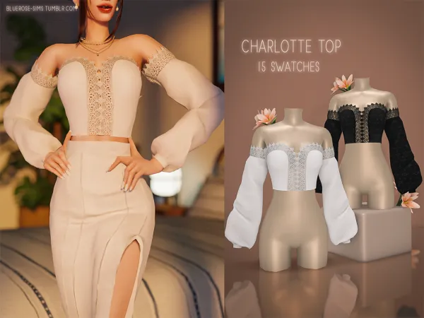 Alpha Charlotte Lace Top BRsims - The Sims 4 Custom Content