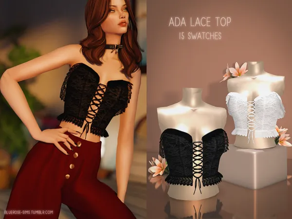 Alpha Ada Lace Top BRsims - The Sims 4 Custom Content