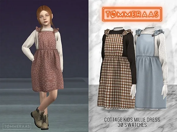 Alpha TØMMERAAS Cottage Kids Millie Dress (23) - The Sims 4 Custom Content