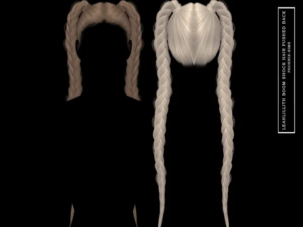 Alpha LeahLillith Boom Shock Hair Pushed Back - The Sims 4 Custom Content