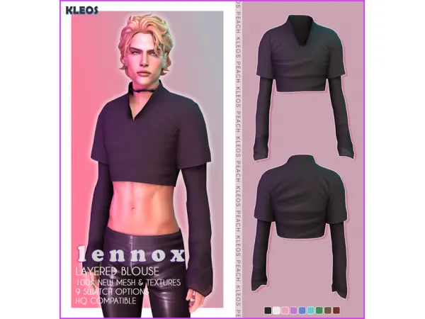 Mix Lennox Layered Blouse by PEACH - The Sims 4 Custom Content