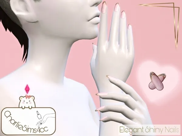Mix Elegant Shiny Nails by charliesims4cc - The Sims 4 Custom Content