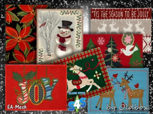 Maxis Match Christmas rugs by oldbox1310 - The Sims 4 Custom Content
