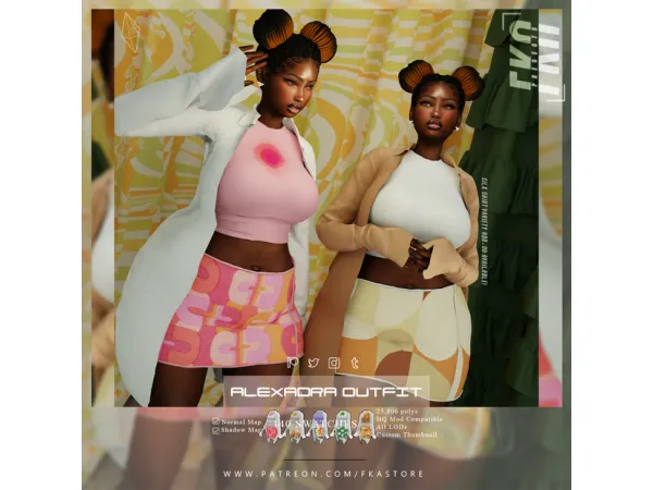Alpha Alexandra Outfit by FKA - The Sims 4 Custom Content