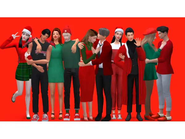 Maxis Match [simd] GROUP POSE (10 people) - The Sims 4 Custom Content