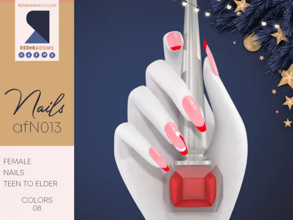 Alpha AF NAILS N013 - The Sims 4 Custom Content