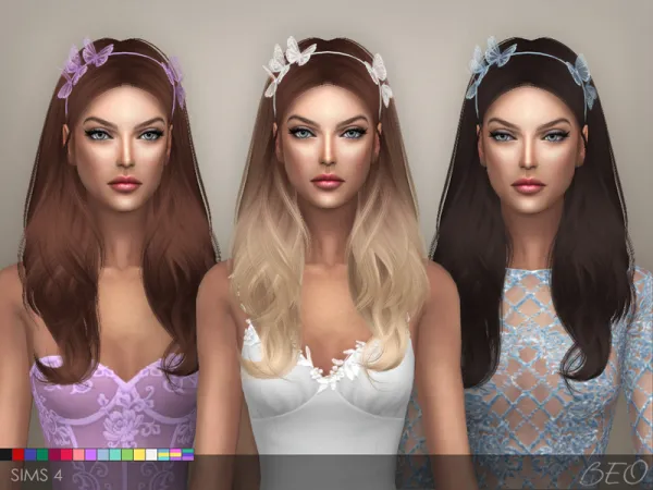 Alpha HEADBAND BUTTERFLIES by beocreations - The Sims 4 Custom Content