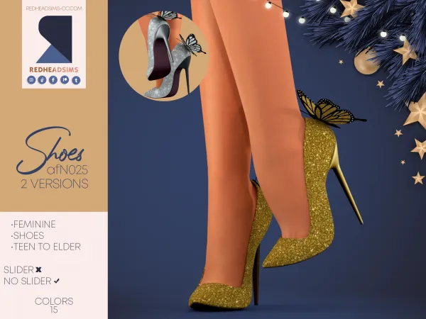 Alpha AF SHOES N025 NO SLIDER 2 VERSIONS by redheadsims - The Sims 4 custom content