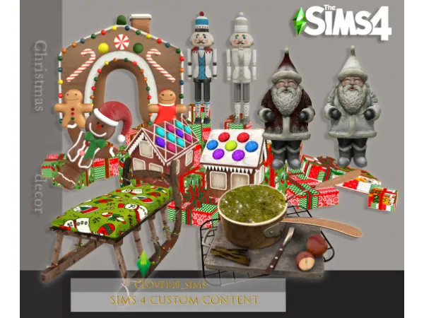 Mix december decor by clover19_sims - The Sims 4 Custom Content