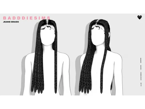 Alpha JEANIE BRAIDS by BADDDIESIMS - The Sims 4 Custom Content