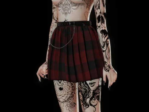 Alpha Cross Punk Skirt by Shushilda - The Sims 4 Custom Content