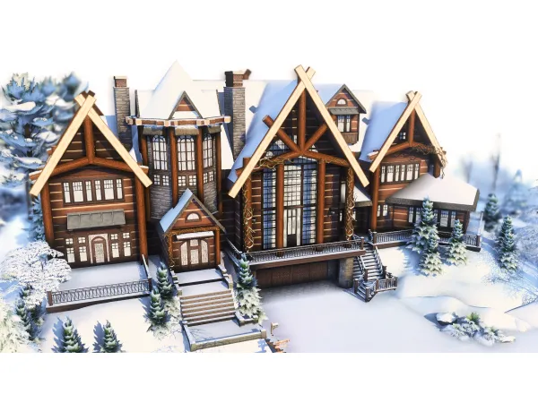 Maxis Match NO Mountain Log Cabin by plumbobkingdom - The Sims 4 Custom Content