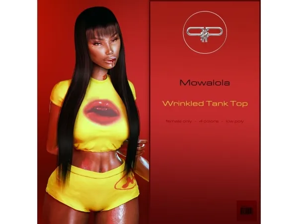 Alpha PLASTICsimz Wrinkled tank top - The Sims 4 Custom Content