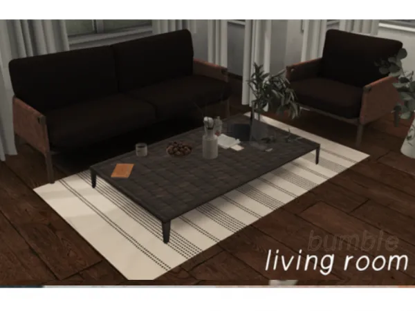 Alpha Bumble Living Room Set by kaihana - The Sims 4 Custom Content