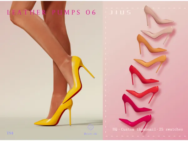 Mix Leather Pumps 06 sims by Jius - The Sims 4 Custom Content