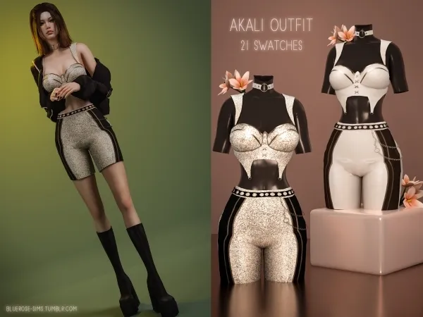 Alpha Akali Set Outfit BRsims - The Sims 4 Custom Content