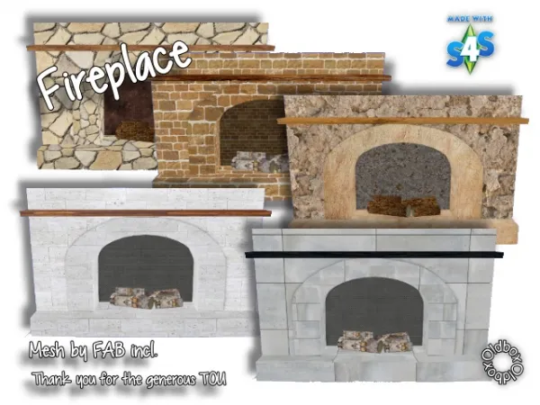 Mix Fireplace by oldbox1310 - The Sims 4 Custom Content