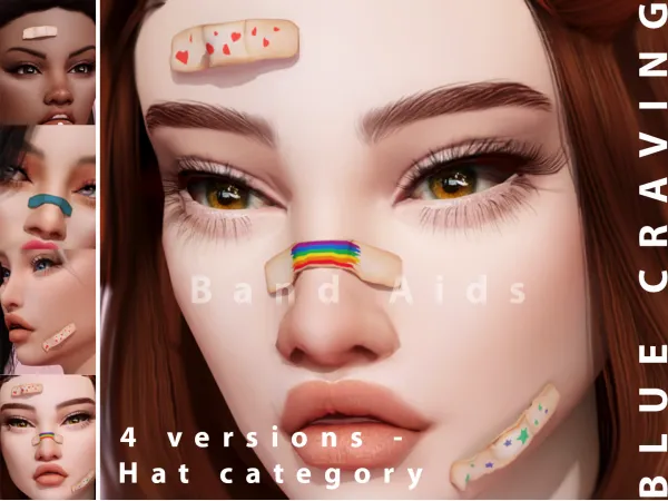 Alpha Blue Craving Band Aids - The Sims 4 Custom Content
