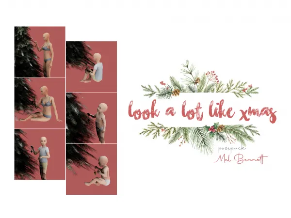 Maxis Match Advent Calendar 7 Look a Lot Like Xmas Posepack - The Sims 4 Custom Content