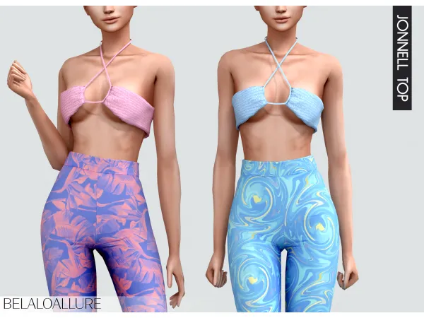 Alpha Belaloallure Jonnell top by simsfinds - The Sims 4 custom content