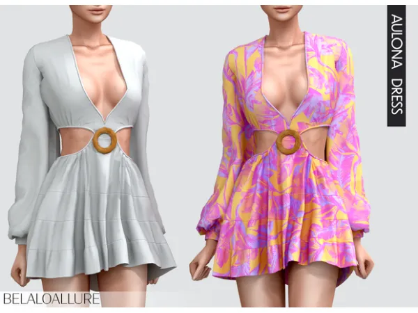 Alpha Belaloallure Aulona dress by simsfinds - The Sims 4 custom content