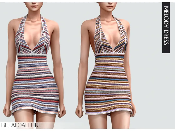 Alpha Belaloallure Melody dress by simsfinds - The Sims 4 Custom Content