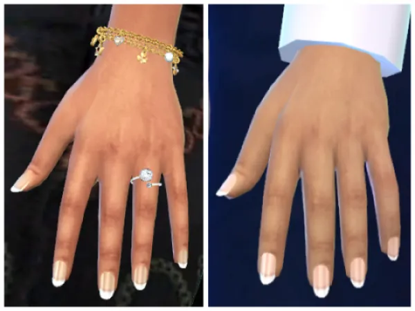 Maxis Match Female T E and Child Long French Tip Fingernails - The Sims 4 Custom Content