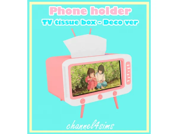 Maxis Match Phone holder TV tissue box Deco ver by channel4sims - The Sims 4 Custom Content
