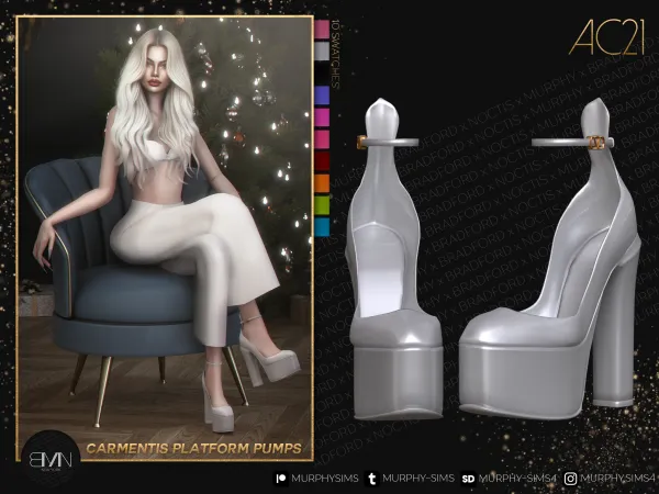 Alpha Carmentis Platform Pumps [AC21 Day 8] by bradford - The Sims 4 Custom Content