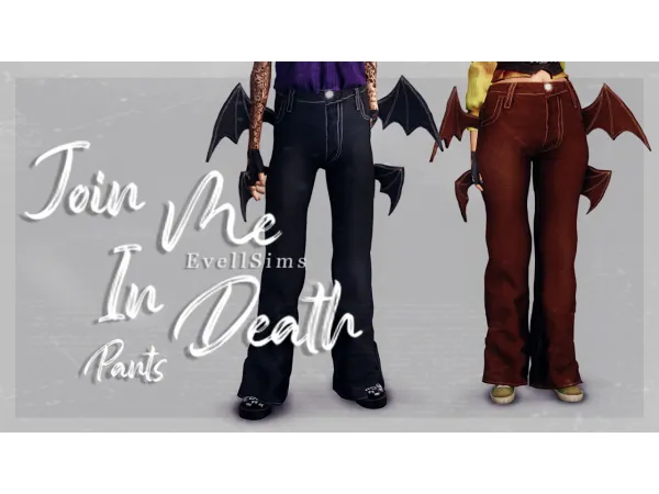 Maxis Match Join Me In Death Pants by EvellSims - The Sims 4 Custom Content